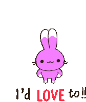 Buniboo Says I'D Love To Sticker - Buniboo And Bearuloo Bunny Id Love To Stickers