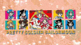 a poster for pretty soldier sailormoon with a bunch of girls on it