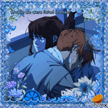a picture of two anime characters with the words maybe we were fated to meet at the top