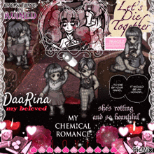 a poster for daarina my beloved my chemical romance with a girl holding a man 's hand
