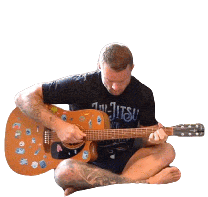 Playing Guitar Jordan Preisinger Sticker - Playing Guitar Jordan Preisinger Jordan Teaches Jiujitsu Stickers