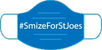 Smize For St Joes Face Mask Sticker - Smize For St Joes Face Mask Blue Face Mask Stickers