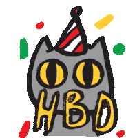 Gaiathegraycat Happy Birthday Sticker - Gaiathegraycat Cat Happy Birthday Stickers