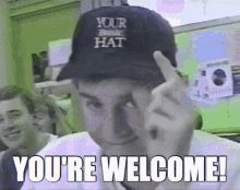 Youre Welcome Zach Snarr GIF - Youre Welcome Zach Snarr Hat Down GIFs