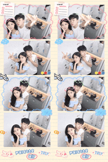 a collage of photos with the words " palette air " on the bottom right
