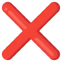 a red cross on a white background that looks like a pencil