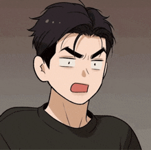 a cartoon of a man making a surprised face