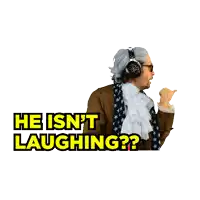 a man wearing headphones and a scarf says he isn t laughing