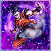 a picture of a cartoon character with a purple background and lightning