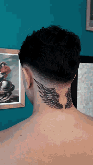 Wing Sticker  Back Of Neck Tattoo Mens PNG Image  Transparent PNG Free  Download on SeekPNG
