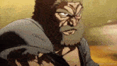 a cartoon of a man with a beard and a black jacket .