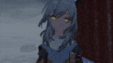 a cartoon character with gray hair is making a middle finger gesture
