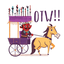 ondel ondel in love horse cart otw on the way
