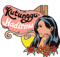Woman Resting Her Chin On Her Hand Saying I'M Waiting For You In Indonesian Sticker - Moms Prayerson The Road Katunggu Hadirmu Stickers