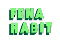 the word fena habit is written in green letters