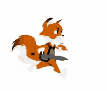 redfox run fox battle angry