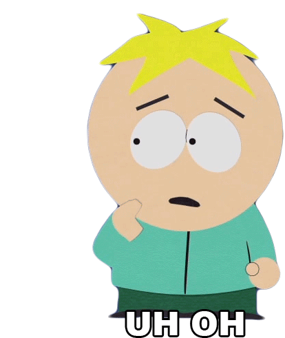 Uh Oh Butters Stotch Sticker - Uh Oh Butters Stotch South Park Stickers