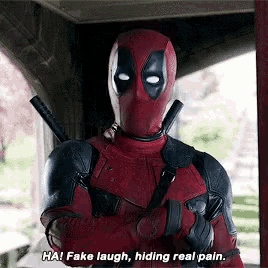 Deadpool Real Pain GIF - Deadpool Real Pain Fake Laugh Hiding Real Pain -  Discover & Share GIFs