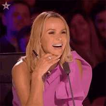 Laughing Amanda Holden GIF - Laughing Amanda Holden Britains Got Talent GIFs