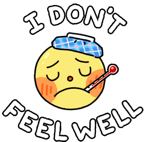 Covid Sick Sticker - Covid Sick Not Feeling Well Stickers