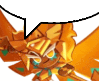 a close up of a cartoon character with a speech bubble above his head .
