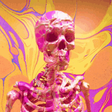 skeleton paint pink purple skull