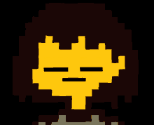 a pixel art of a person with the word fuck written on it