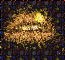 Gold Glitter Lips Swallow This GIF