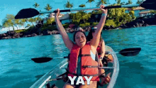 yay lizzy capri excited oar boat
