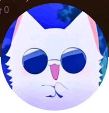 a picture of a cat wearing sunglasses with the number 0 below it