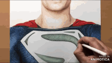 a drawing of a man in a superman costume made in animatica