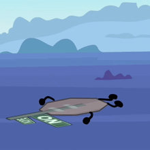 a cartoon character is laying on the ground next to a sign that says no parking