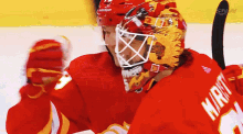 Calgary Flames Jacob Markstrom GIF - Calgary Flames Jacob Markstrom Matthew Tkachuk GIFs