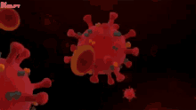 a computer generated image of a virus moving through blood .