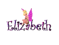 the name elizabeth is displayed with a fairy