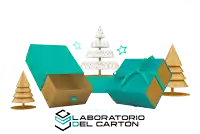 an advertisement for felices fiestas laboratorio del carton with christmas trees