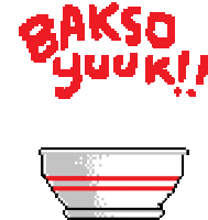 Bowl Of Meatballs With Caption Let'S Get Something To Eat In Indonesian Sticker - Tukang Bubur Naik Nintendo Bakso Yuuk Noodles Stickers