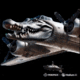 a plane that looks like a crocodile and a submarine that looks like a shark
