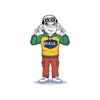 a cartoon of a monkey wearing a brasil shirt