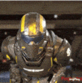 a video game character with a helmet and goggles on