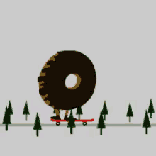 Skateboarding Donut GIF - Donut Doughnut Skating GIFs