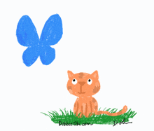 Bluesky Butterfly Blue Butterfly GIF - Bluesky Butterfly Blue Butterfly Butterfly Cat GIFs