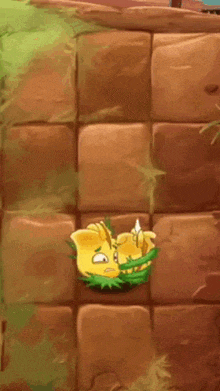 a cartoon illustration of a brick wall with a bomb exploding