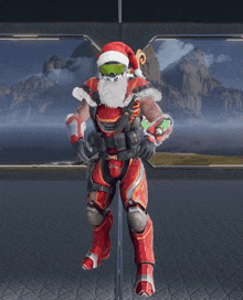 a video game character is dressed as santa clause