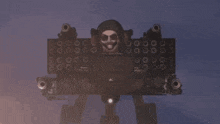 a robot with a smiley face on it
