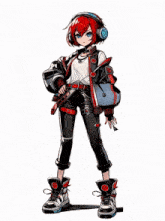 a girl with headphones is holding a heart in her hands
