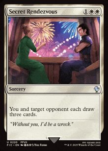 a card that says secret rendezvous on the front of it