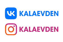 the logos for kalaevden and instagram are displayed on a white background
