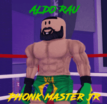 aldo rau is a boxer with a beard and green gloves