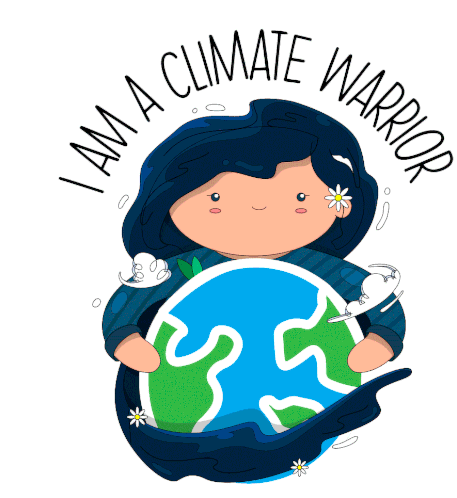 Climate Warrior Climate Change Sticker - Climate Warrior Climate Change Environment Stickers